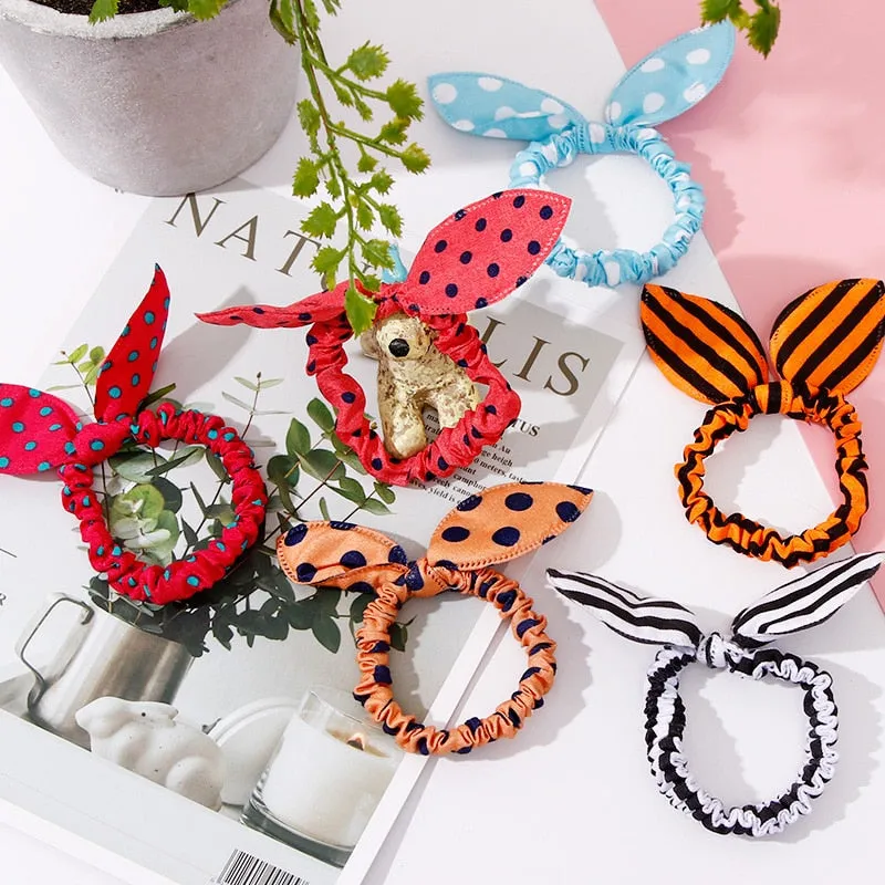 25 Styles Cute Rabbit Ears Rubber Bands