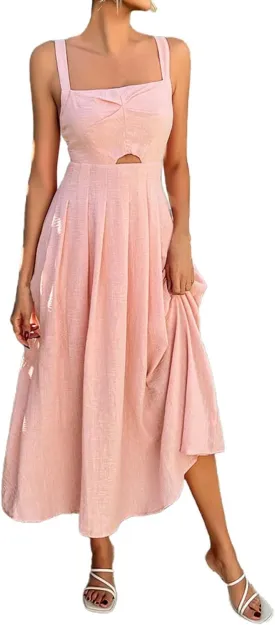 Boho Dresses for Women 2025 Plus Size Sleeveless Sundress Casual Loose Plain Long Dresses Summer Vacation Maxi Dress