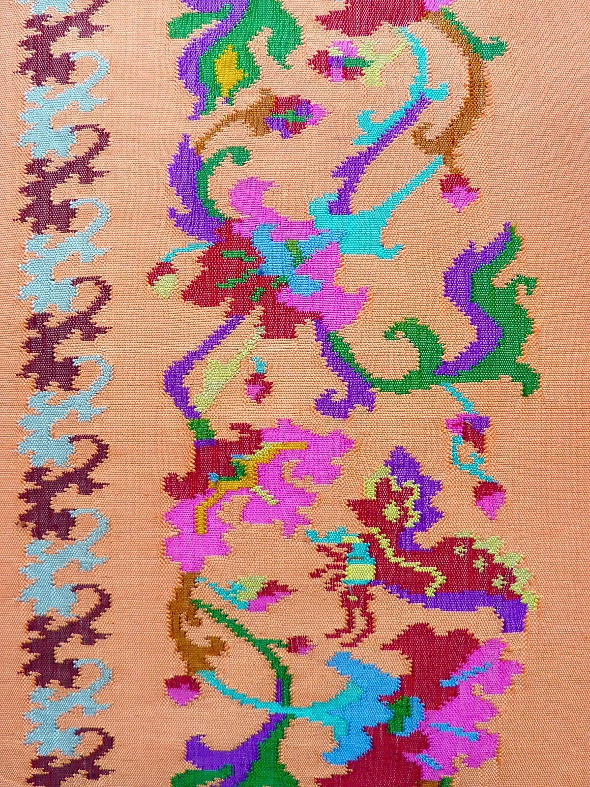 Burmese Silk Pillow Peach
