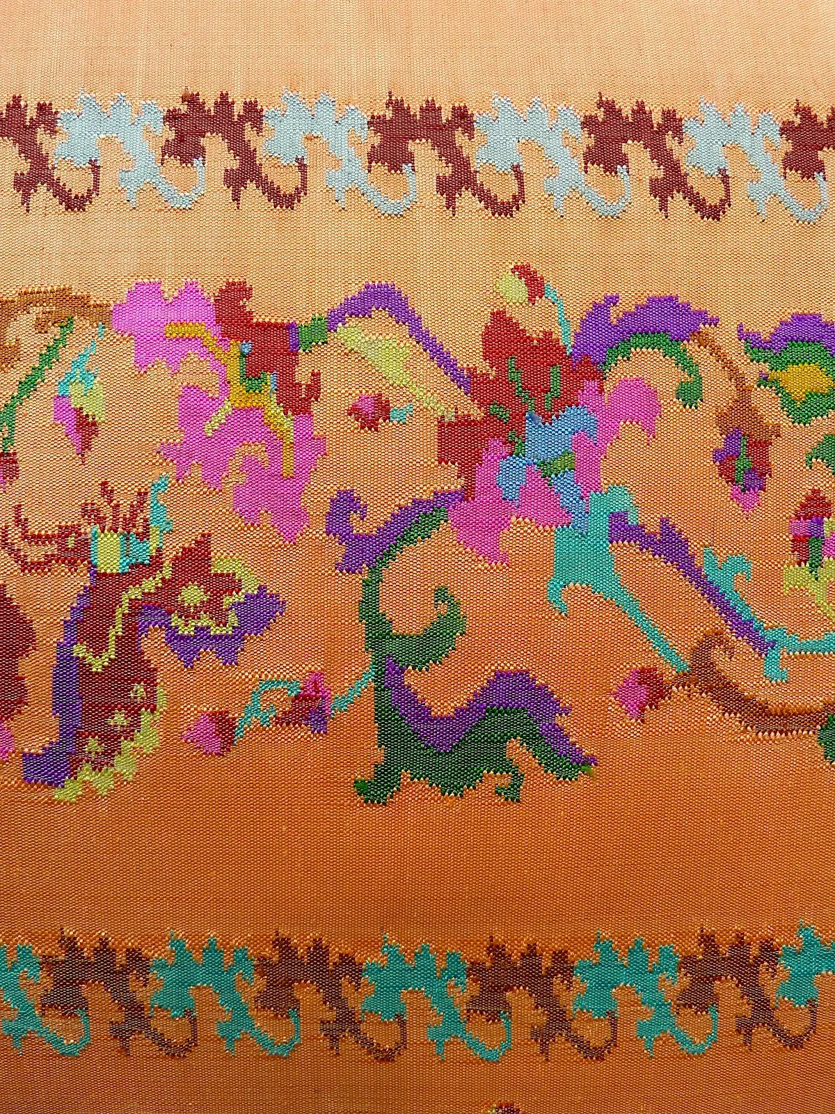 Burmese Silk Pillow Peach