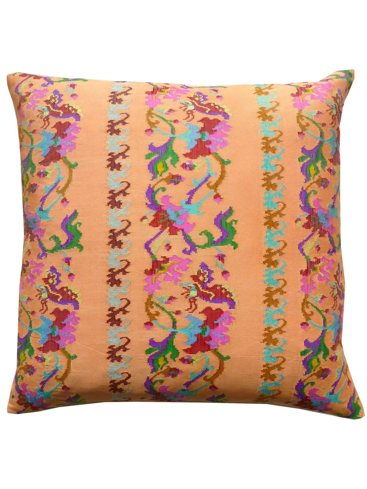 Burmese Silk Pillow Peach