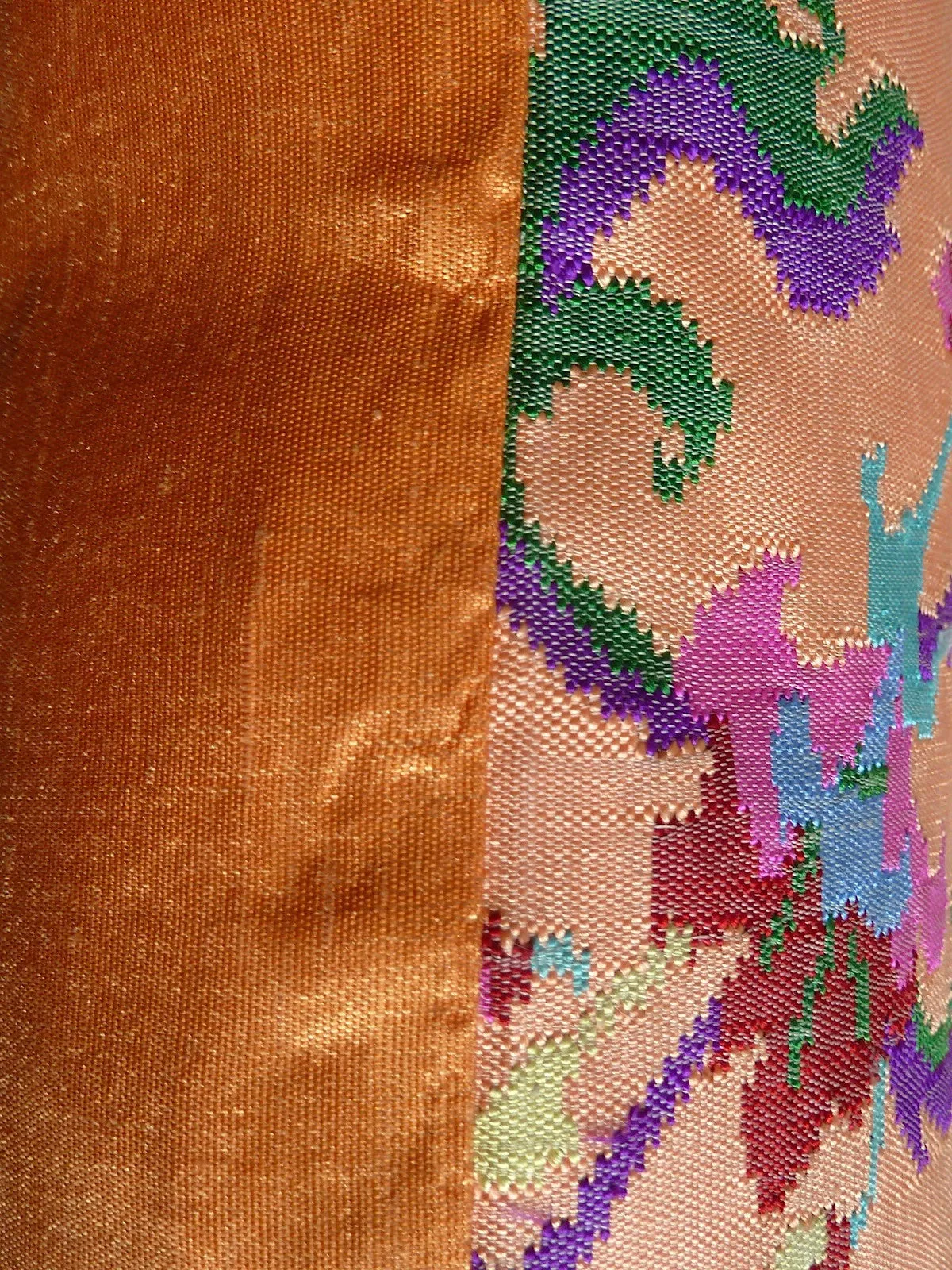 Burmese Silk Pillow Peach