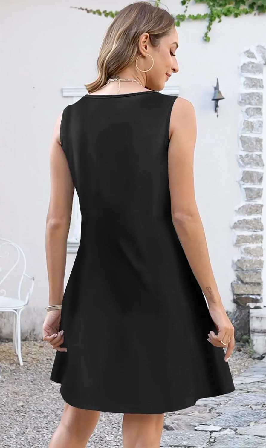 Disamer Summer Dresses for Women 2025 Sundresses Beach Swimsuit Coverups Vacation Sleeveless Button Down Spring Sun Dress