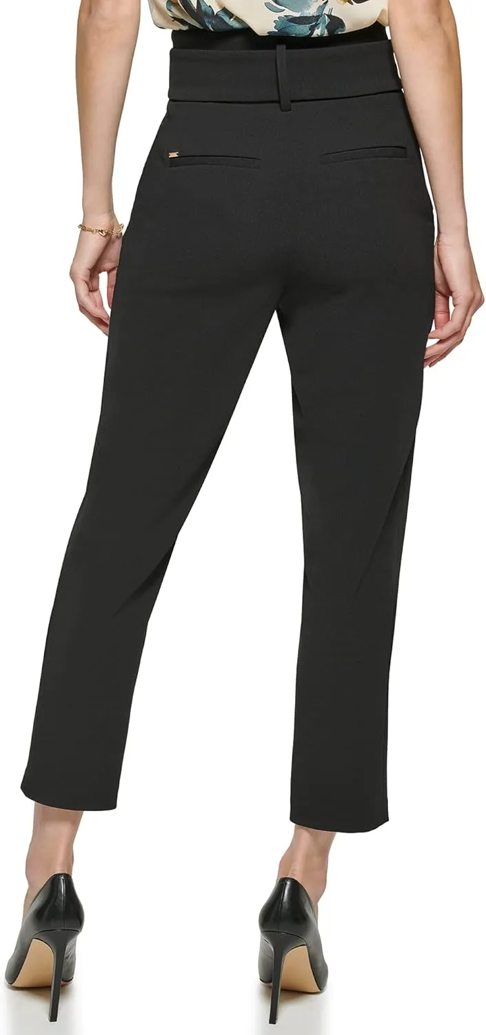 DKNY Women's High Tie Waist Cold Weather Formal Pants