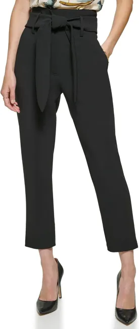 DKNY Women's High Tie Waist Cold Weather Formal Pants