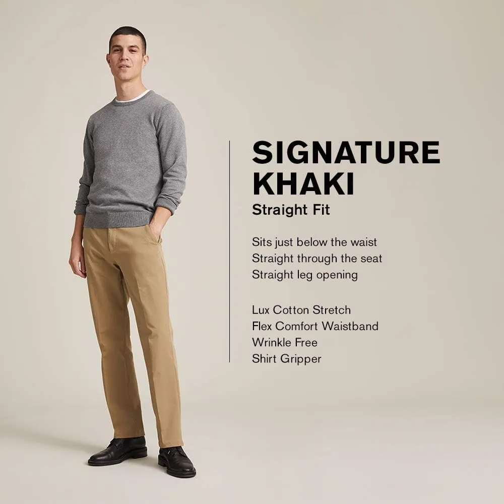 Dockers Men's Straight Fit Signature Lux Cotton Stretch Khaki Pant