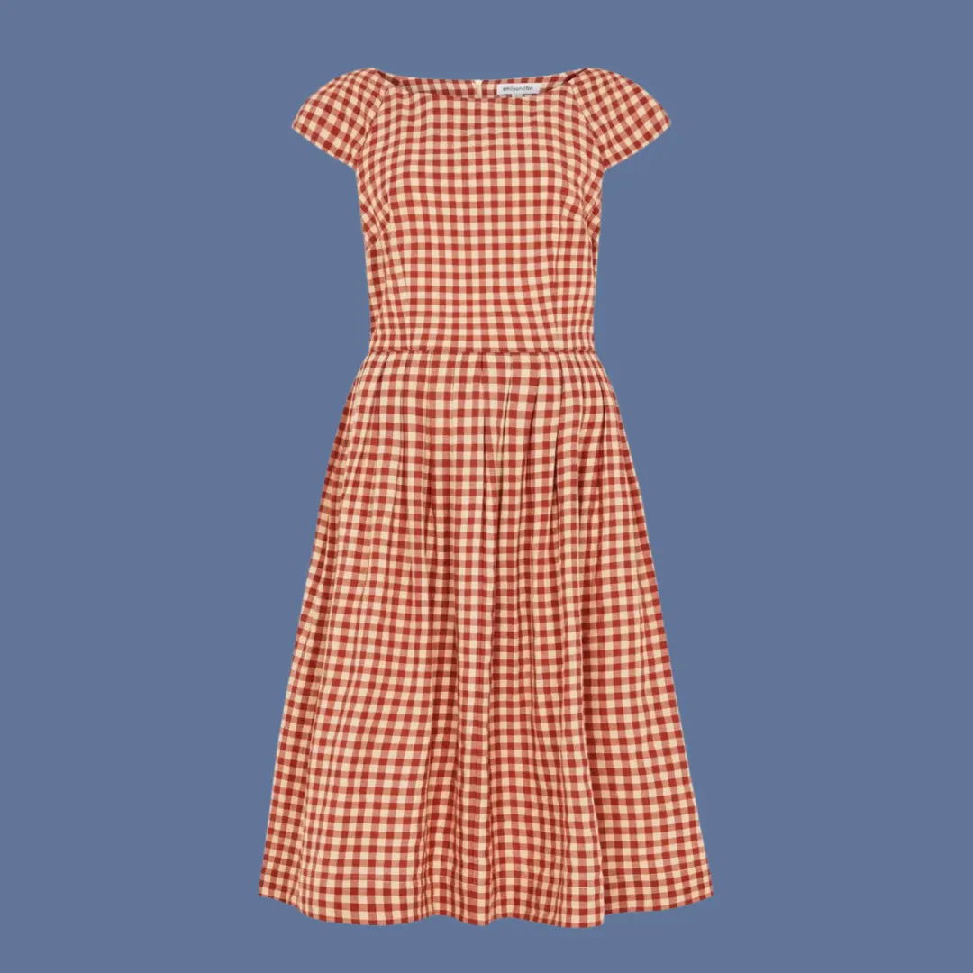 Emily & Fin Claudia Amber Check Dress - LARGE