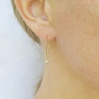 <!--ER607-->diamond dot ribbon hoops