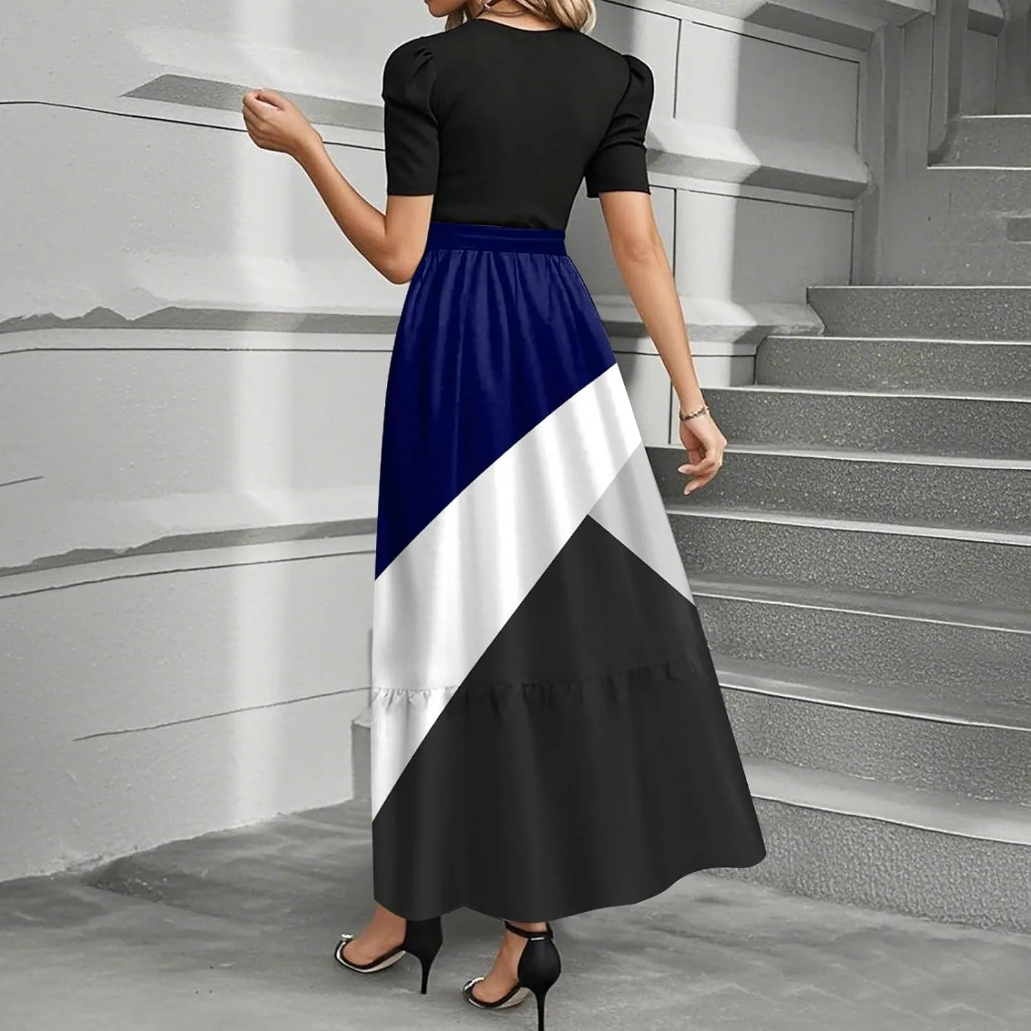 Maxi Dresses for Women 2025 Vacation Short Sleeve Floral Long Dress Spring Fashion Sundress Elegant Teacher Dresses