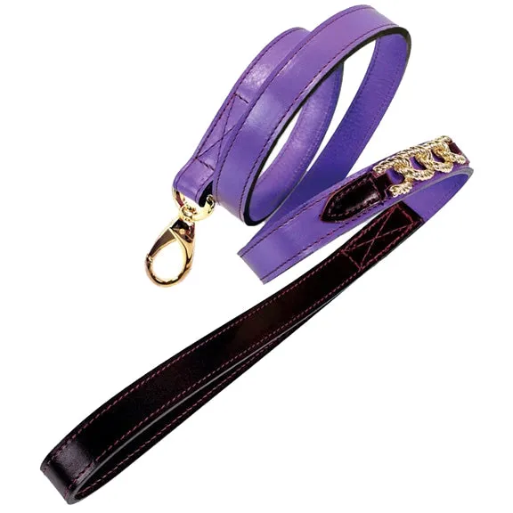 Mayfair Dog Leash in Grape, Wine & Gold