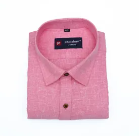Punekar Cotton Light Pink Color Cotton Linen Formal Shirt for Men's.