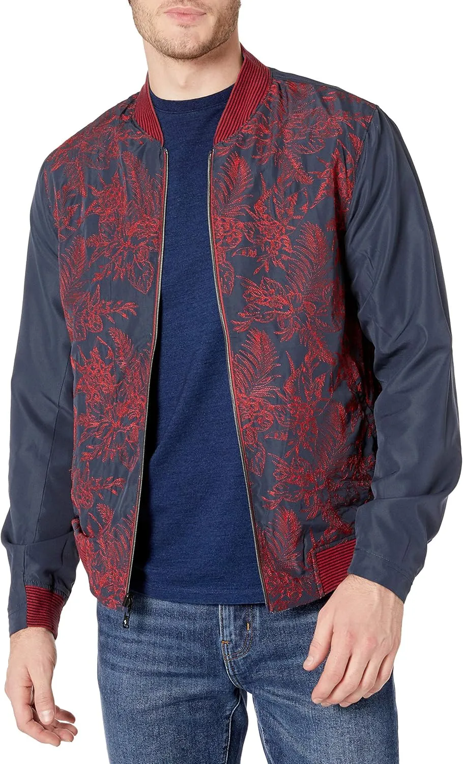 Robert Graham Men's Nimble Poly Cotton Woven Bomber Jacket