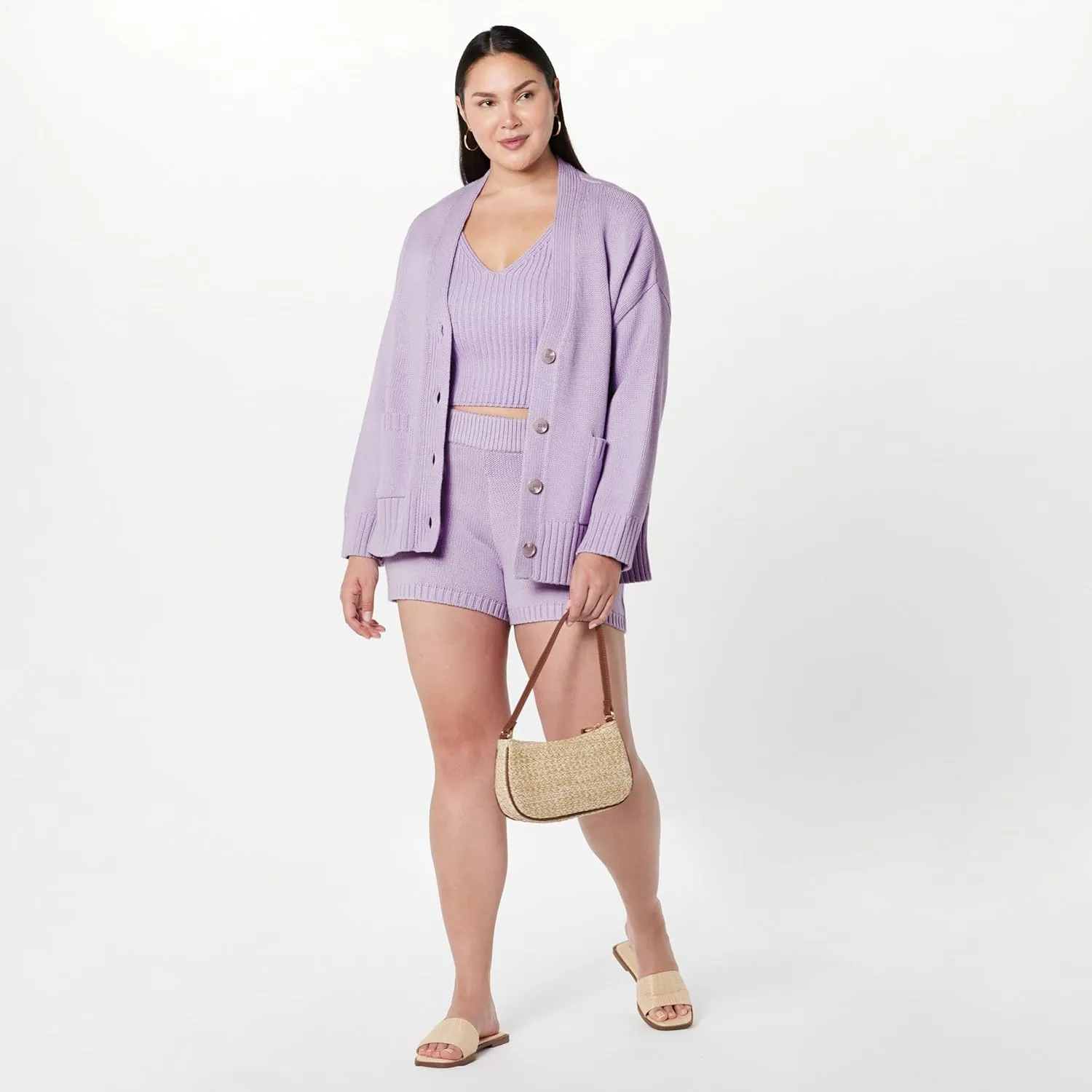 The Drop Women's Brigitte Cotton Blend Chunky Cardigan