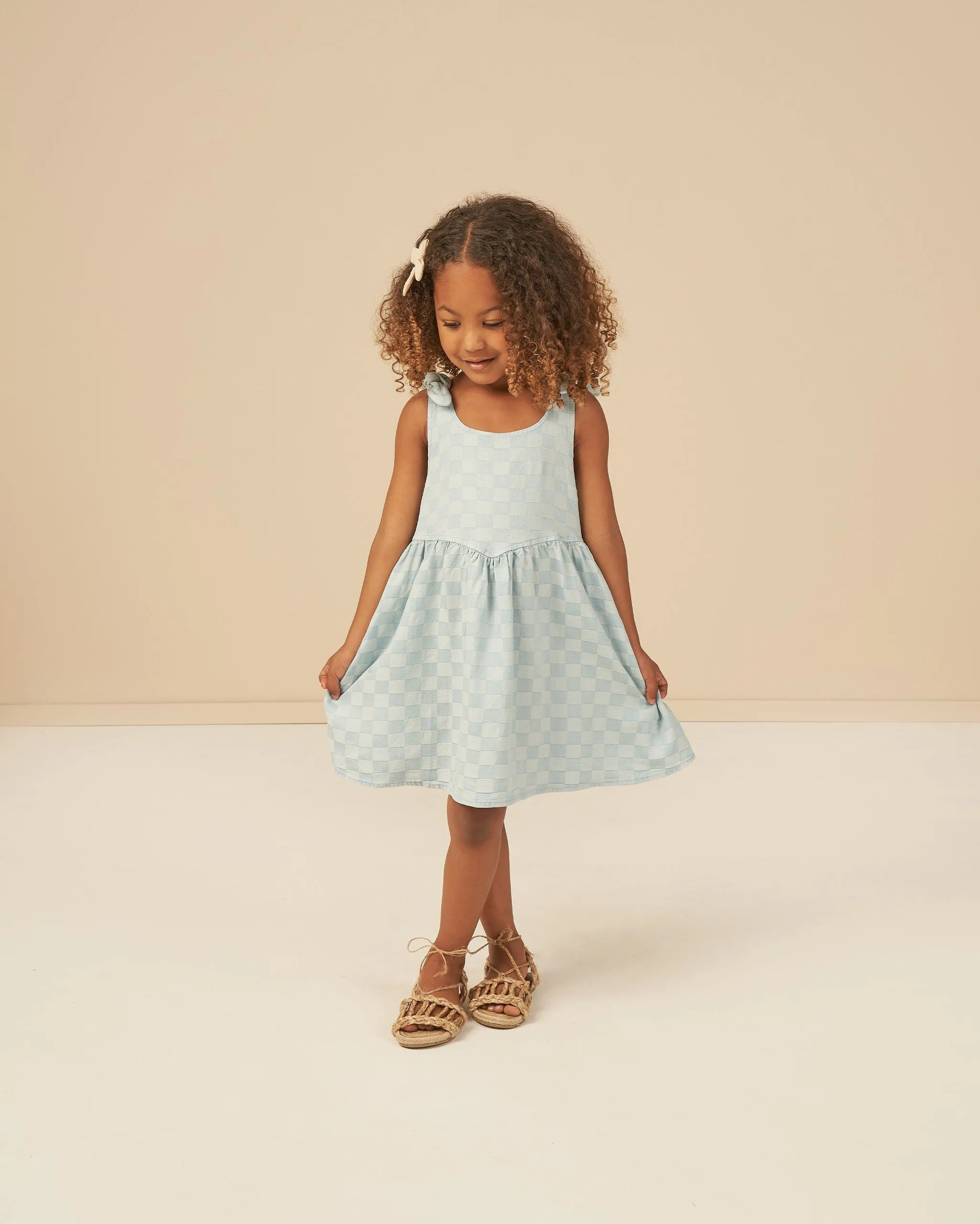 The Summer Dress by Rylee   Cru - Blue Check - BABY