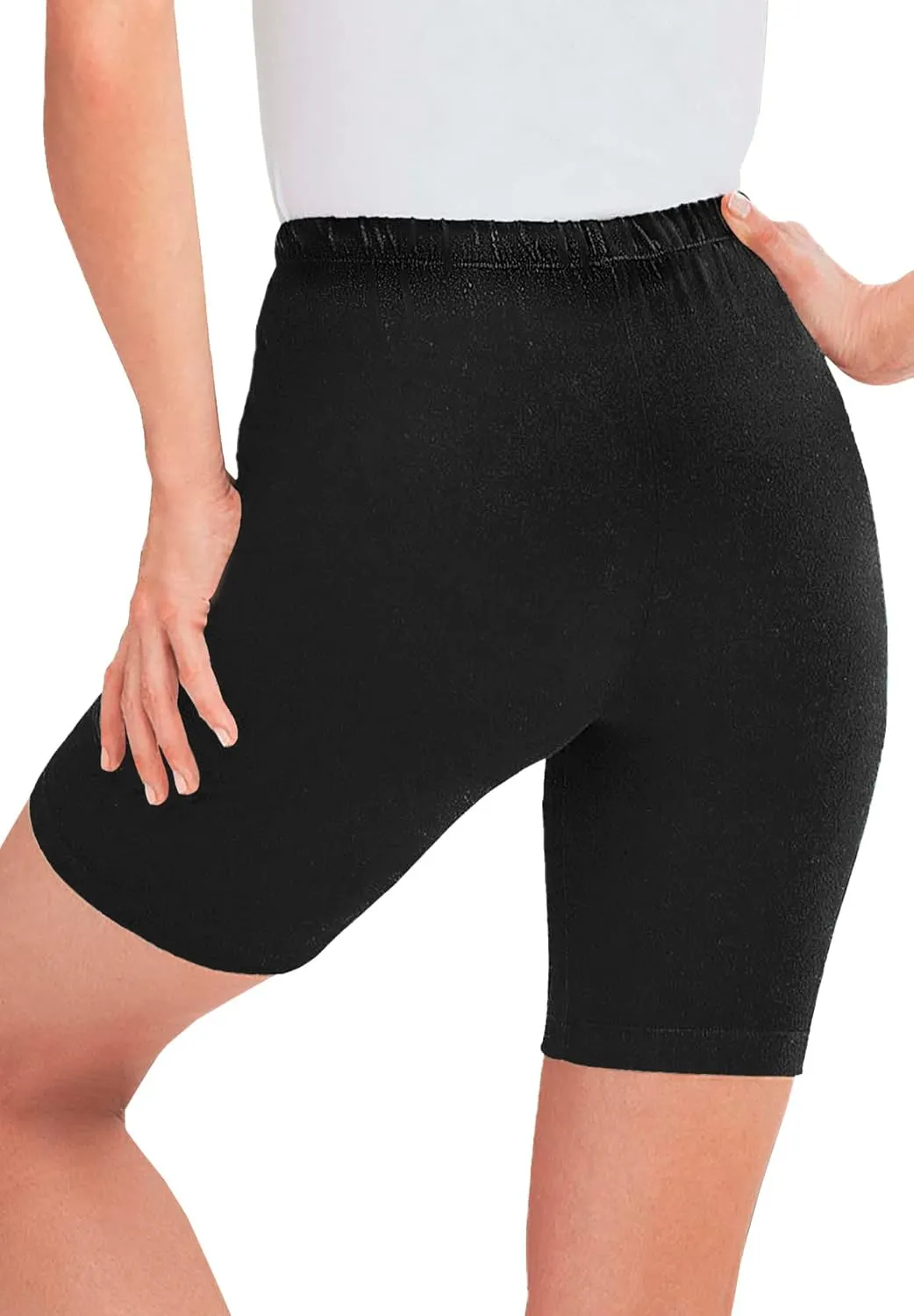 Woman Within Plus Size Stretch Cotton Bike Short