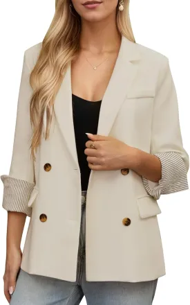 Women's Blazers & Suit Jackets Spring Casual Blazer Open Front Long Sleeve with Pockets Business Work Office 2025